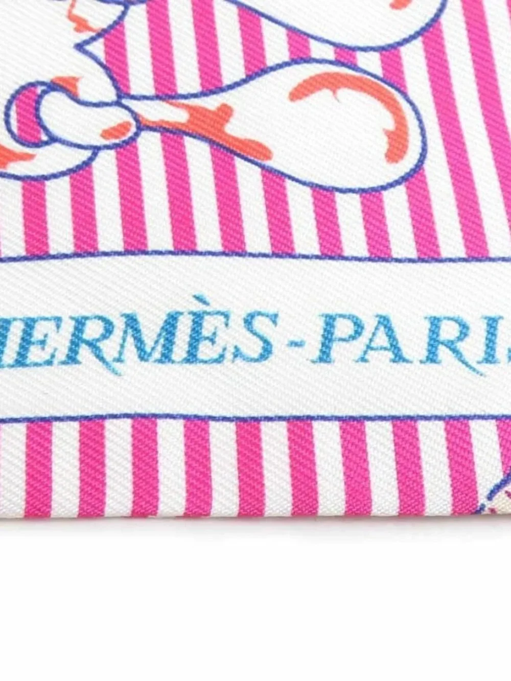 Auth HERMES Twilly Ribbon Scarf Multicolor Silk - Picture 4 of 8